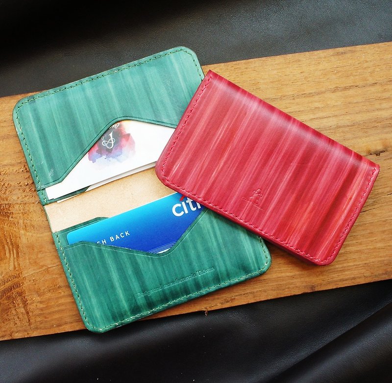 Dyeing Series-Ian Ian Gentleman Card Holder-A total of 4 colors customized - ที่เก็บนามบัตร - หนังแท้ หลากหลายสี
