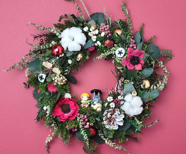 Christmas Wreath Extremely Flowery Eternal Flower Gift - Shop