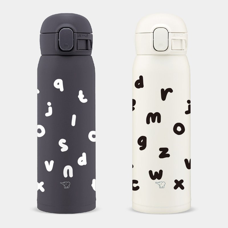 送禮 手寫英文字母 象印 彈蓋不鏽鋼 保溫杯 保溫瓶 保冷瓶 PU017 - 保溫瓶/保溫杯 - 不鏽鋼 白色