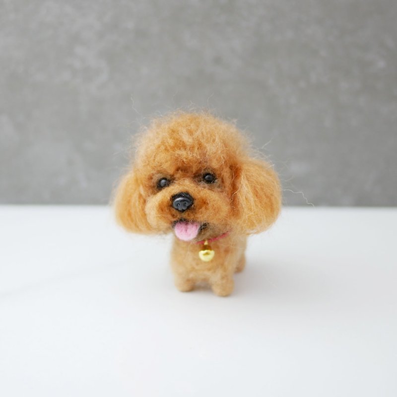 Customized pet wool felt red VIP Beanie Dog series customization - ตุ๊กตา - ขนแกะ สีนำ้ตาล