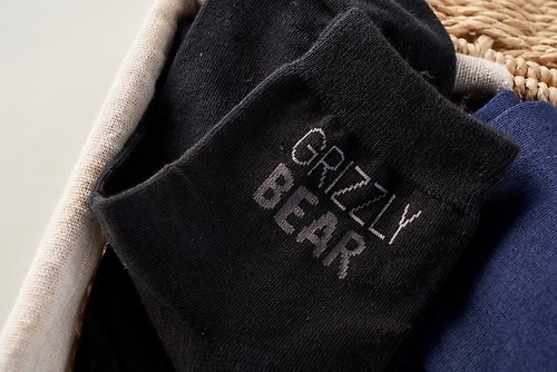 Grizzly Bear 有機棉內著 Grizzly Bear 國際認證有機棉紳士襪-黑色