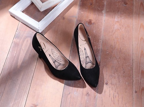 Marconzone 瑪康澤 -精品手工鞋 Cinderella-閃耀奢華黑-光澤感羊皮尖頭高跟鞋