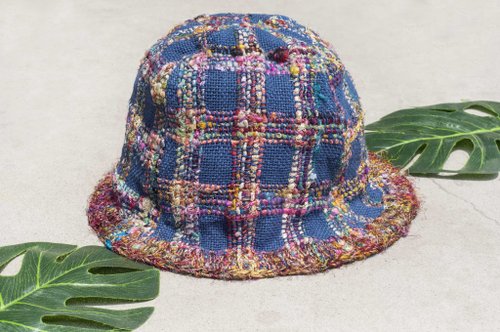 Hand-woven hand-woven cotton and linen hat, hand-crocheted fisherman hat, sun hat, patchwork hat, handmade hat-rainbow