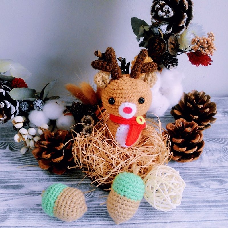エルクは鹿の道、小さなスカーフ、鹿のキーリングや魅力、クリスマスプレゼントに魅了されません - キーホルダー・キーケース - その他の素材 ブラウン