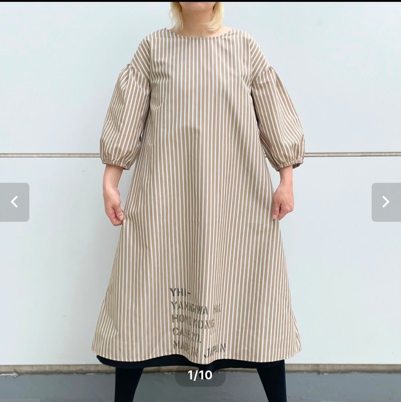 【drip】stencil stripe one-piece - 洋裝/連身裙 - 其他材質 