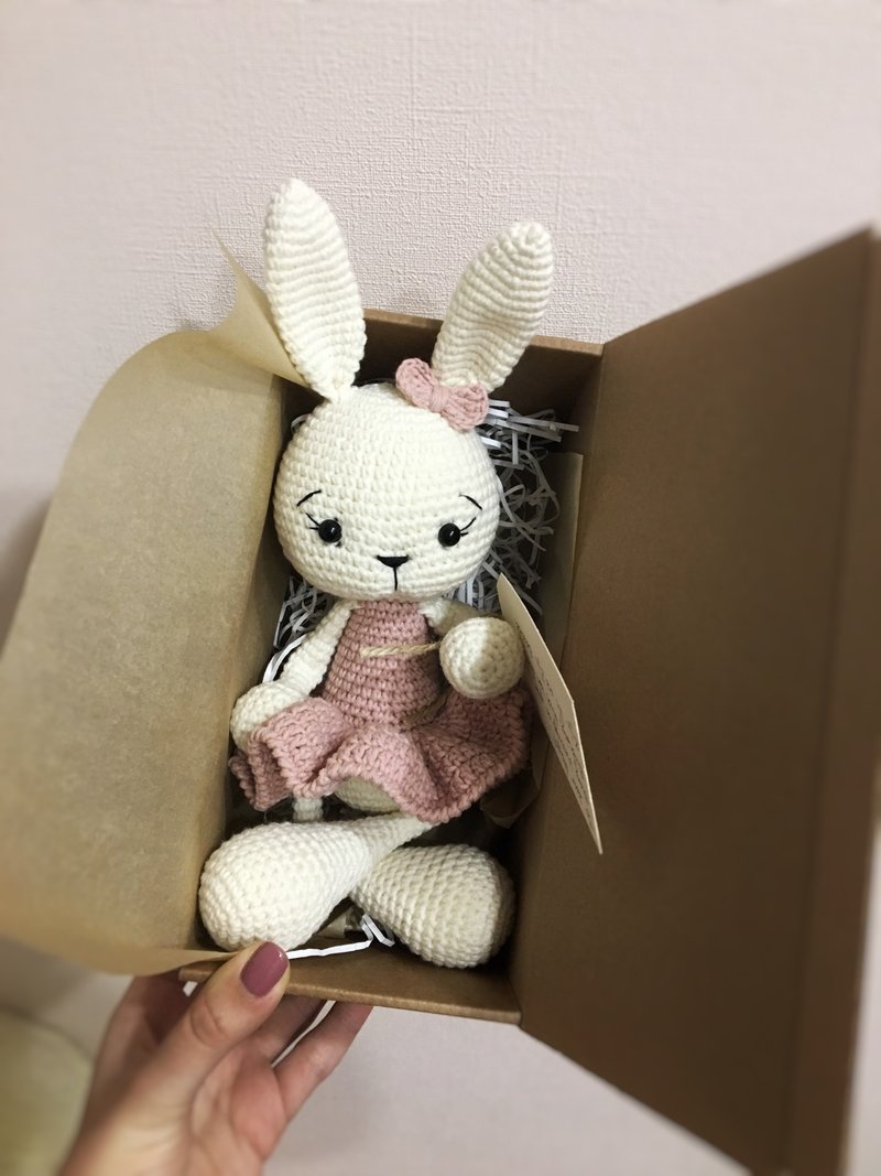 Crochet bunny toy , bunny doll handmade, bunny stuffed animal, bunny baby toy - 寶寶/兒童玩具/玩偶 - 其他材質 