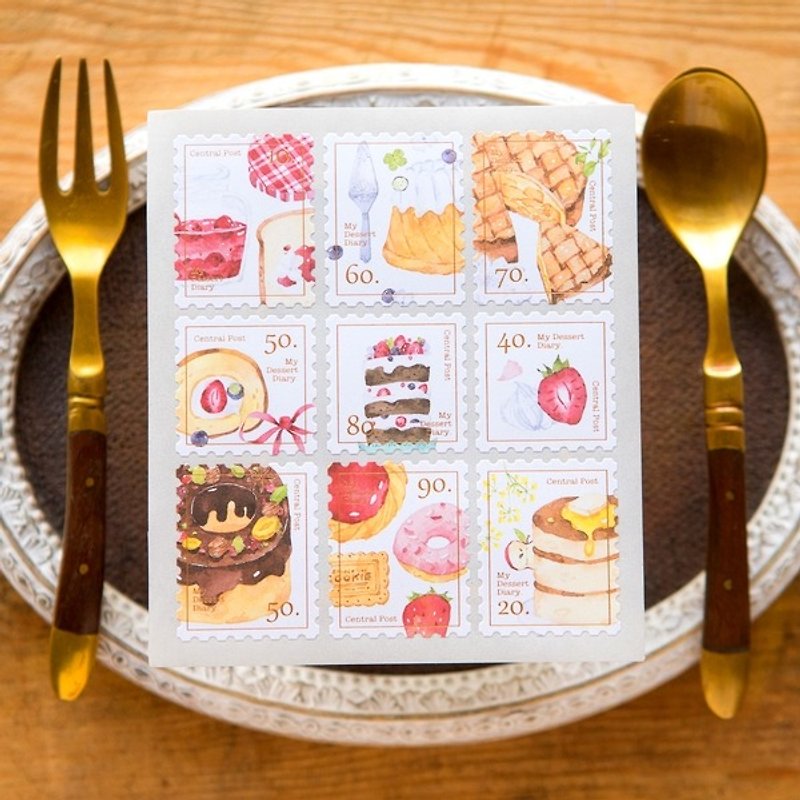 Tea Time Stamp Style Sticker - OURS Central Post Series - by Hank - สติกเกอร์ - กระดาษ สึชมพู