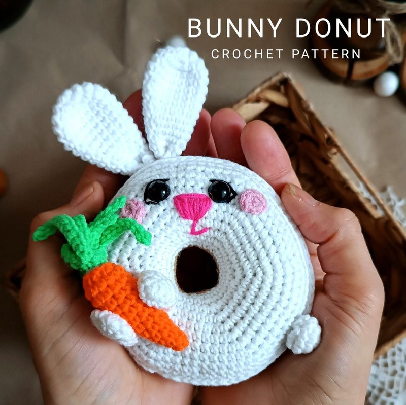 Crochet pattern bunny donut - 手工藝教學/工具書 - 其他材質 