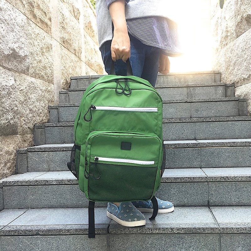 Water-repellent Nylon Multipurpose Backpack / Green - Backpacks - Polyester Green