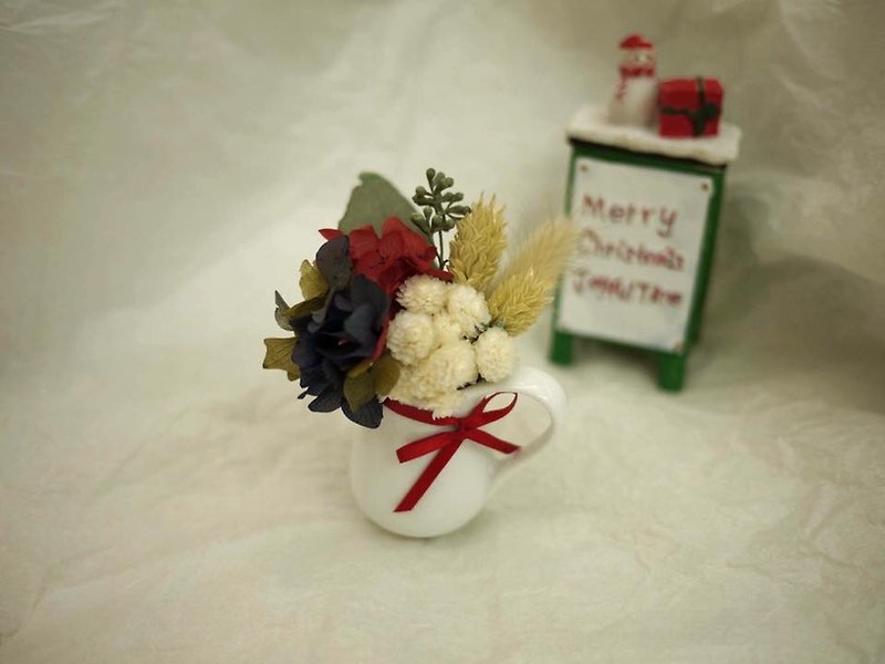 ♥♥ハッピーニューイヤーフラワー毎日アマランスミルクカップ小さな花のプレゼント/クリスマスギフト/プレゼント交換 - 置物 - 寄せ植え・花 レッド