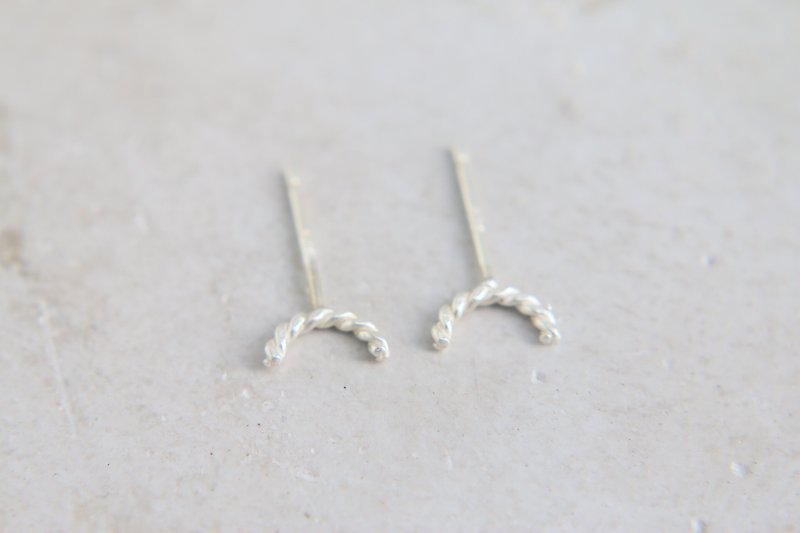 [Immediate Special] Quick Shipping Sterling Silver Earrings - Twist Roll - - Earrings & Clip-ons - Sterling Silver Silver