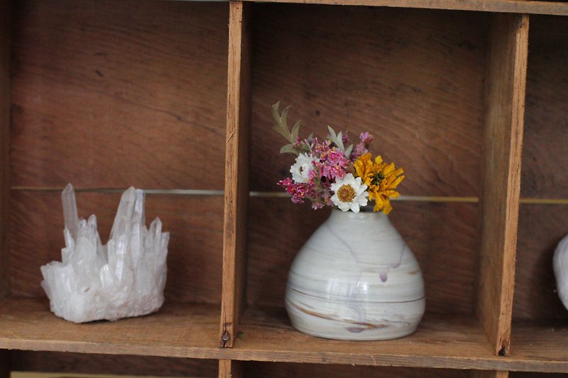 手工絞胎日本陶/瓷土小花瓶17 - 花瓶/陶器 - 陶 透明