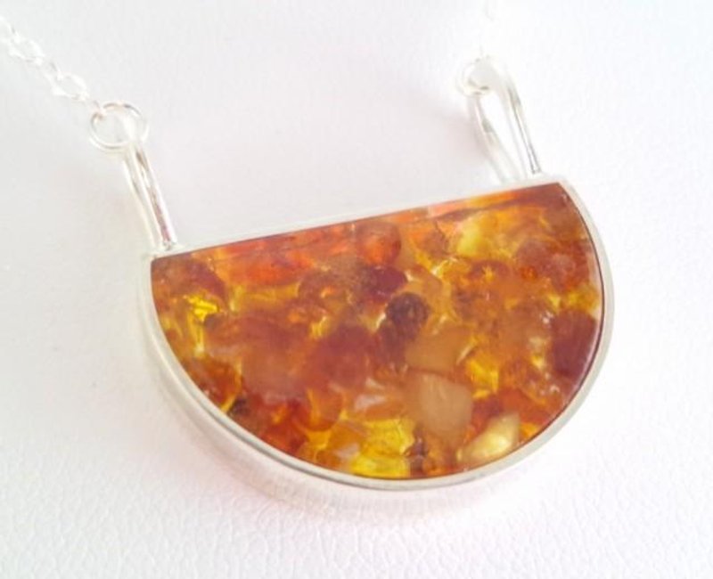 Jewel Box Amber Jewelry Box SV Necklace - Necklaces - Other Metals Orange