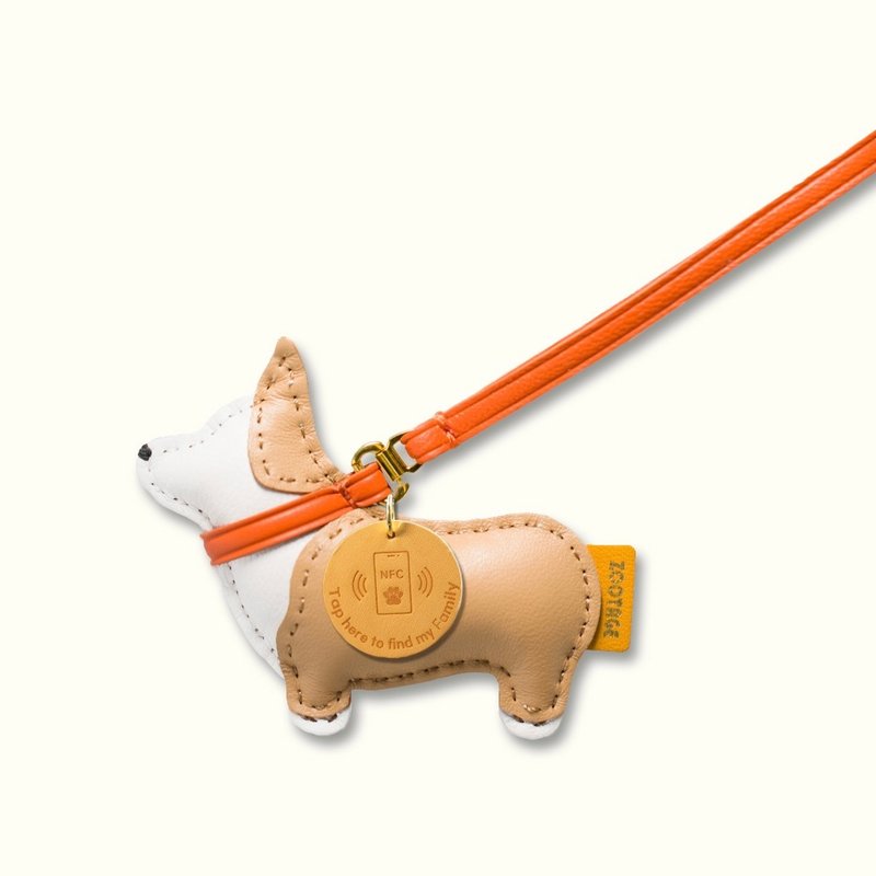 Corgi leather charm - includes NFC - พวงกุญแจ - หนังแท้ หลากหลายสี