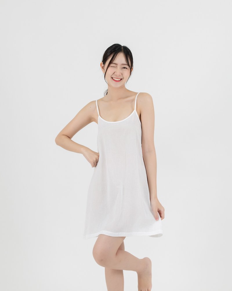 Mini Cotton Slip Dress, Camisole Dress - One Piece Dresses - Cotton & Hemp Multicolor