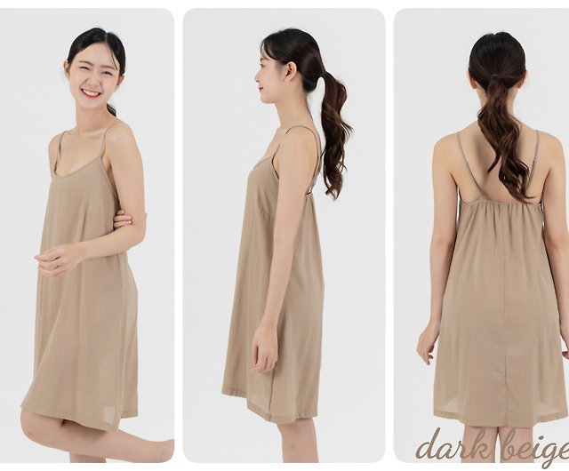 Mini Cotton Slip Dress, Camisole Dress - Shop aleya-craft One Piece Dresses  - Pinkoi