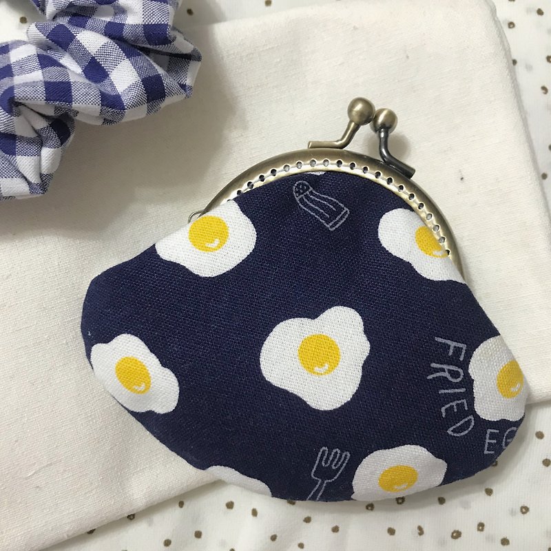 Sun egg mouth gold loose Silver/loose paper bag - กระเป๋าใส่เหรียญ - ผ้าฝ้าย/ผ้าลินิน สีน้ำเงิน