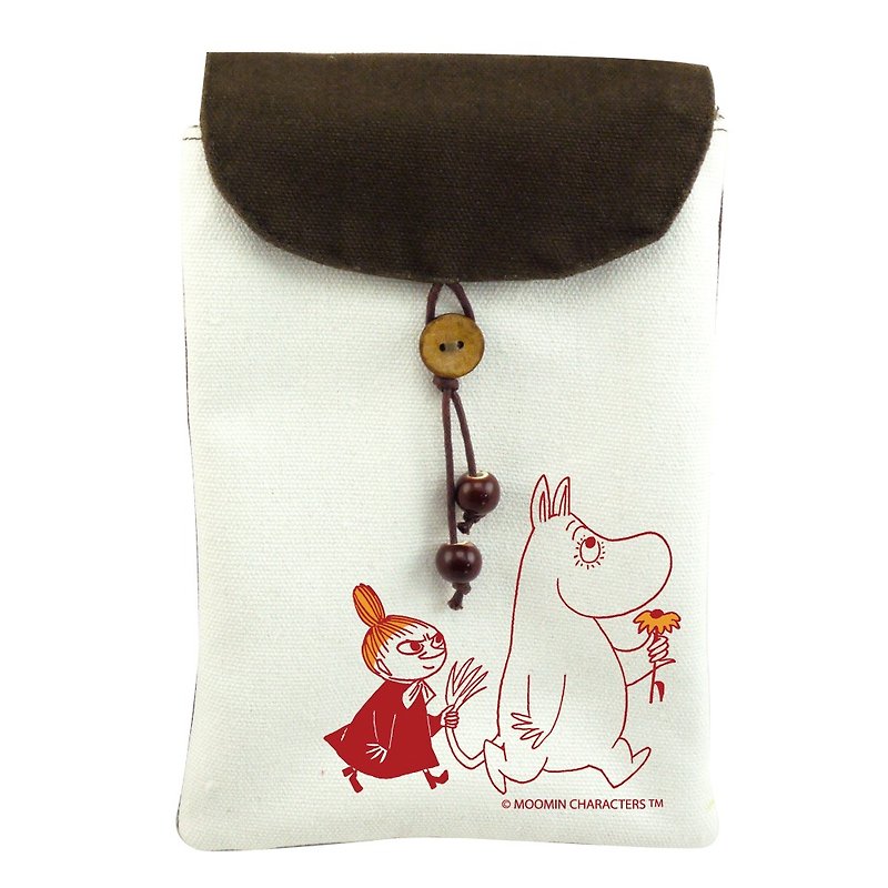Moomin Lulu Rice Authorized-Mobile Pouch [Follow] (Shoulder) - กระเป๋าแมสเซนเจอร์ - ผ้าฝ้าย/ผ้าลินิน สีแดง