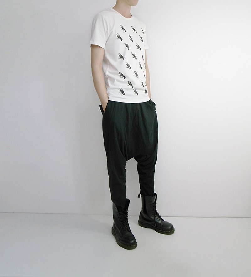 I. AのNデザイン京都カラス基本半袖オーガニックコットンオーガニックコットンS / M / L - Tシャツ メンズ - その他の素材 