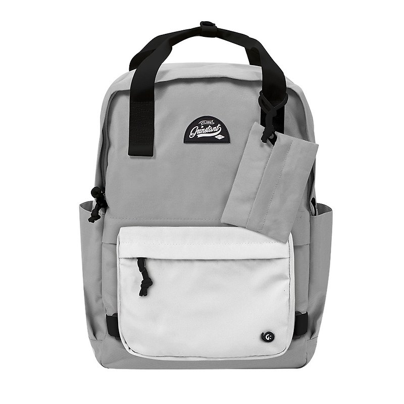 Grinstant mix and match detachable 15.6-inch backpack-black and white series (grey with white) - Backpacks - Polyester Gray