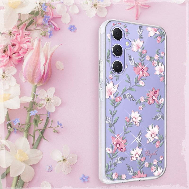 Samsung Galaxy A55/A54/A53/A35 Thin and Lightweight Military Standard Anti-Shatter Crystal Case-Pink Gladiolus - เคส/ซองมือถือ - วัสดุอื่นๆ หลากหลายสี