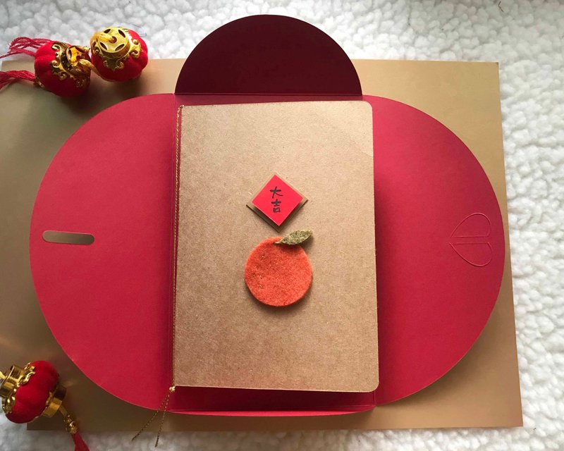 小橘子的祝福 手工卡片 新年賀卡 賀年卡 Happy New Year's card - 卡片/明信片 - 紙 多色
