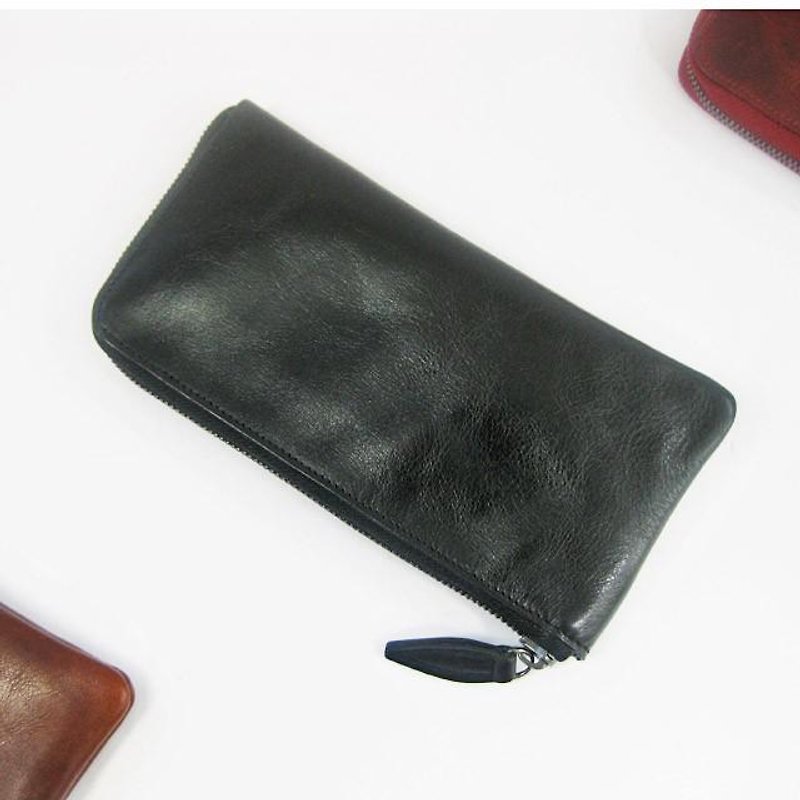 "BASIC" L fastener long<BLACK> L-shaped fastener - Wallets - Genuine Leather 