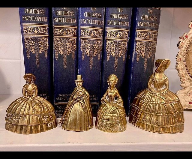 British antique lady brass bell - Shop reborn-antique vintage