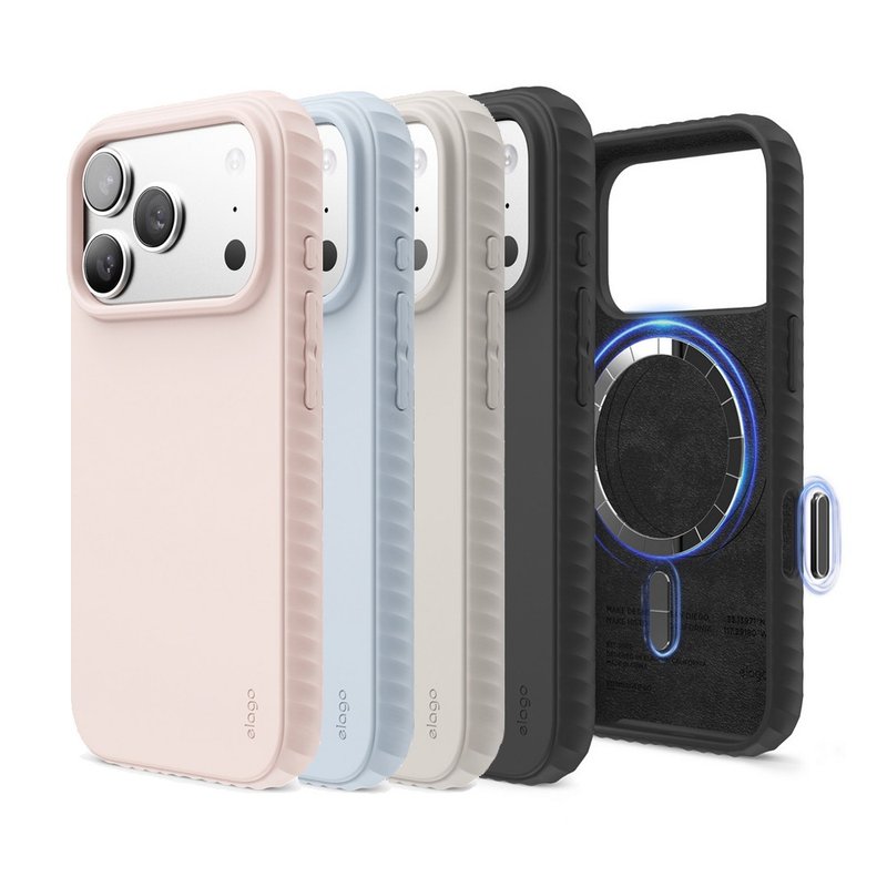elago iPhone 17 Pro/Pro Max 磁吸防滑防摔Ridge矽膠手機殼 - 手機殼/手機套 - 其他材質 