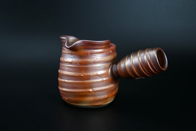 Wood-fired side-handled tea Hai Gongdao cup, even cup, male cup [Zhenlin Ceramics] - ถ้วย - ดินเผา 