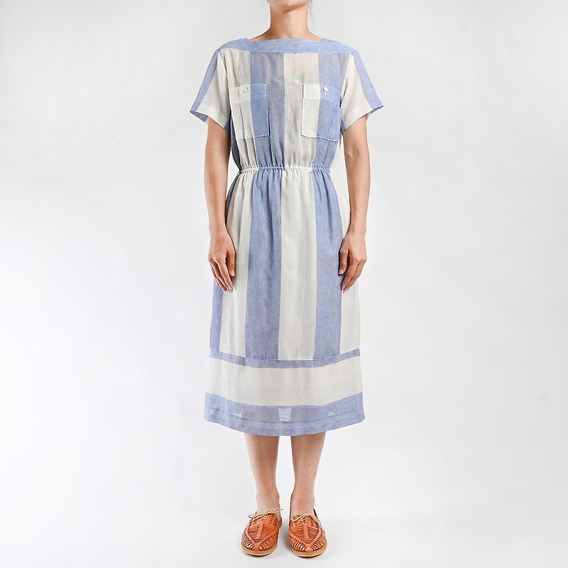 Vintage 復古洋裝 / 古著洋裝、日本古著洋裝 - 連身裙 - 棉．麻 橘色