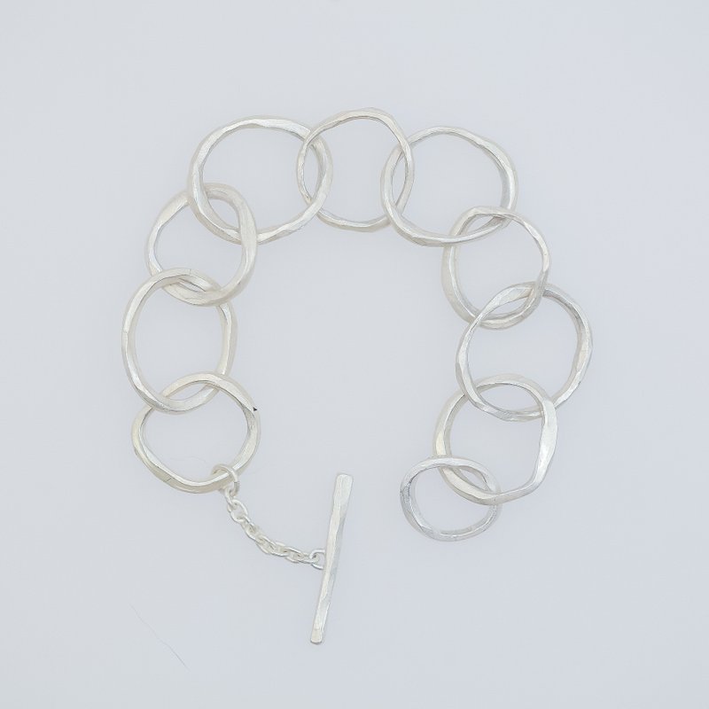 /Sketch/ Sterling Silver Circle Bracelet-Customized - Bracelets - Silver Silver