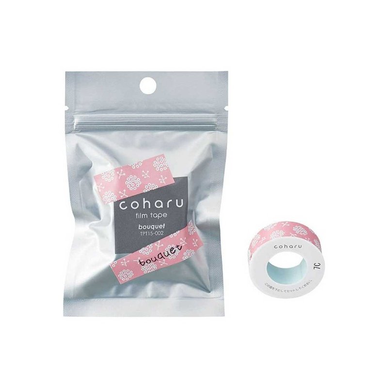 【KING JIM】TEPRA LITE 熱感式標籤薄膜自黏膠帶 15mm 花束 - 紙膠帶/和紙/PET - 紙 多色