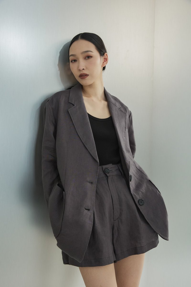 [Brand Original] Raya Linen Lightweight Lazy Blazer Iron Gray - Women's Blazers & Trench Coats - Cotton & Hemp Gray