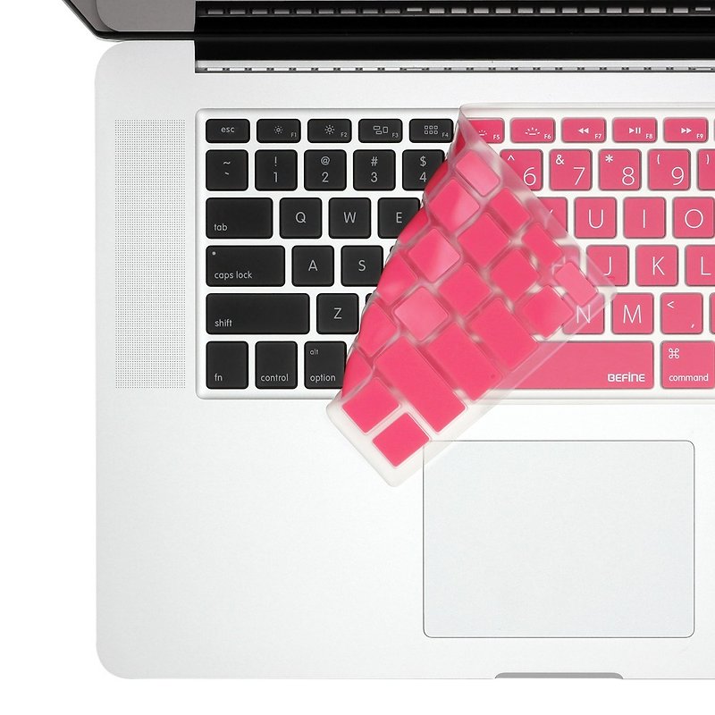 BEFINE KEYBOARD KEYSKIN MacBook Pro 13/15 Retina 專用英文鍵盤保護膜 (無注音符號) - 粉底白字 (8809305224225) - 平板/電腦保護殼/保護貼 - 矽膠 粉紅色