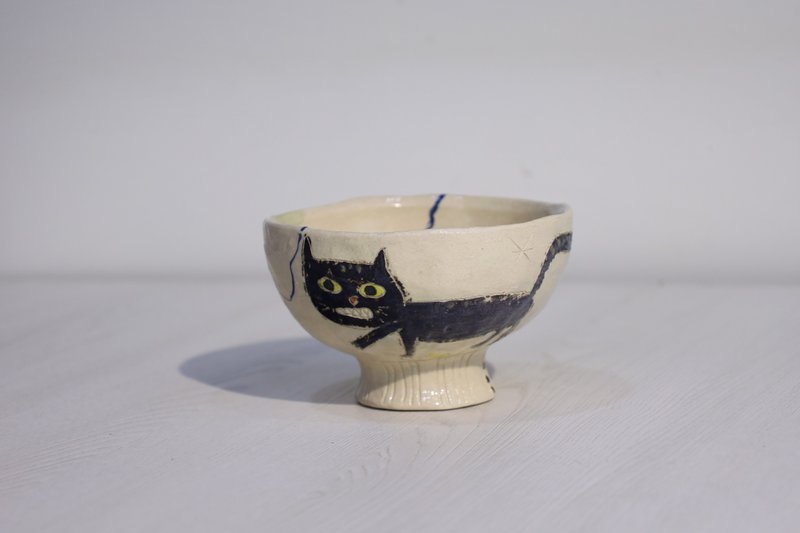 瞰系列頑皮貓咪茶碗 - 茶壺/茶杯/茶具 - 陶 