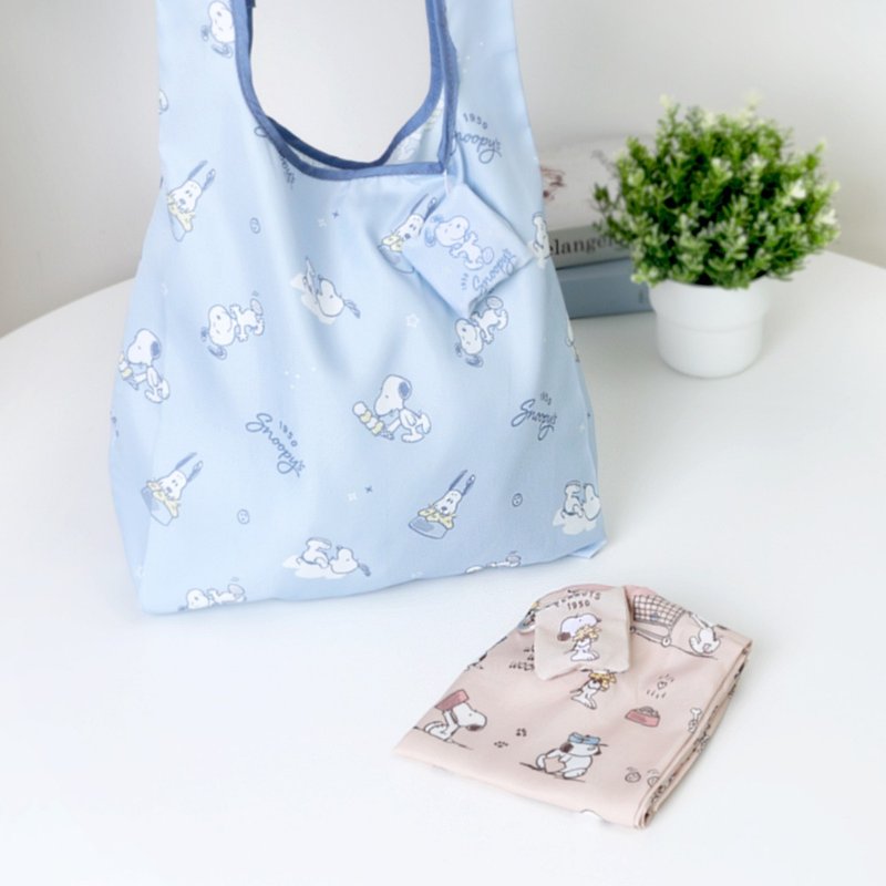 Peanuts Snoopy FlexBag超輕量折疊購物袋-史努比 附登山扣可吊掛 - 行李箱/旅行袋 - 聚酯纖維 多色