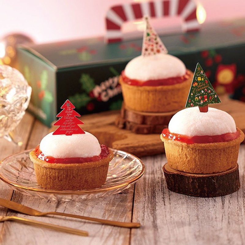 【聖誕限定】甜莓雪球乳酪塔禮盒 - 手工餅乾 - 其他材質 
