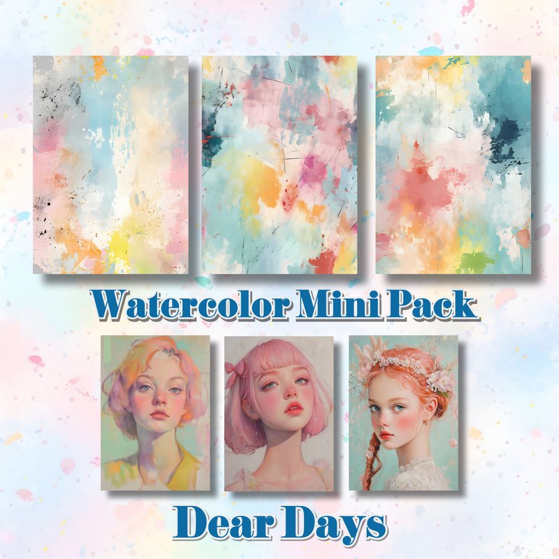 Watercolor Mini Pack - 貼紙 - 紙 多色