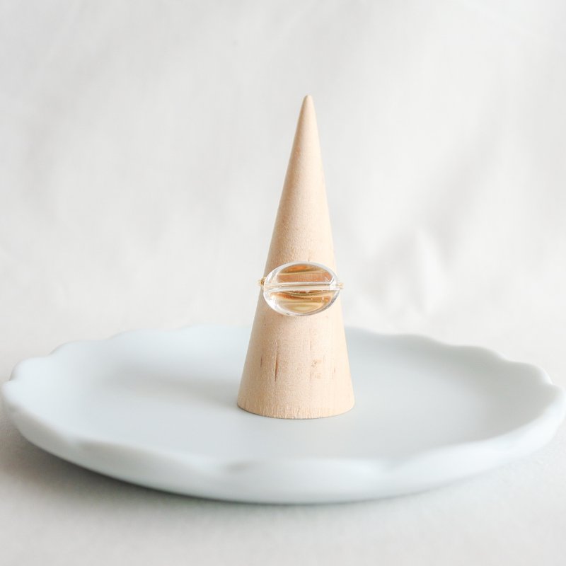 Crystal – Small Grain – Gold Ring – Natural Stone Ring - 戒指 - 其他金屬 透明