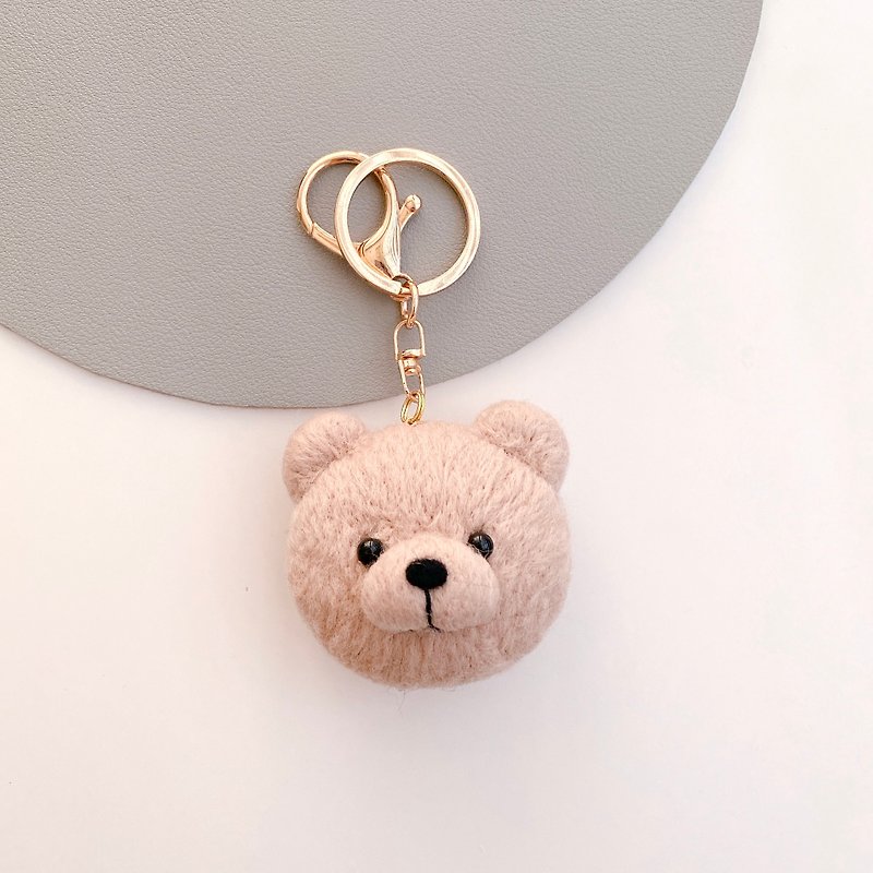 Wool felt teddy bear key ring/pin - Keychains - Wool 
