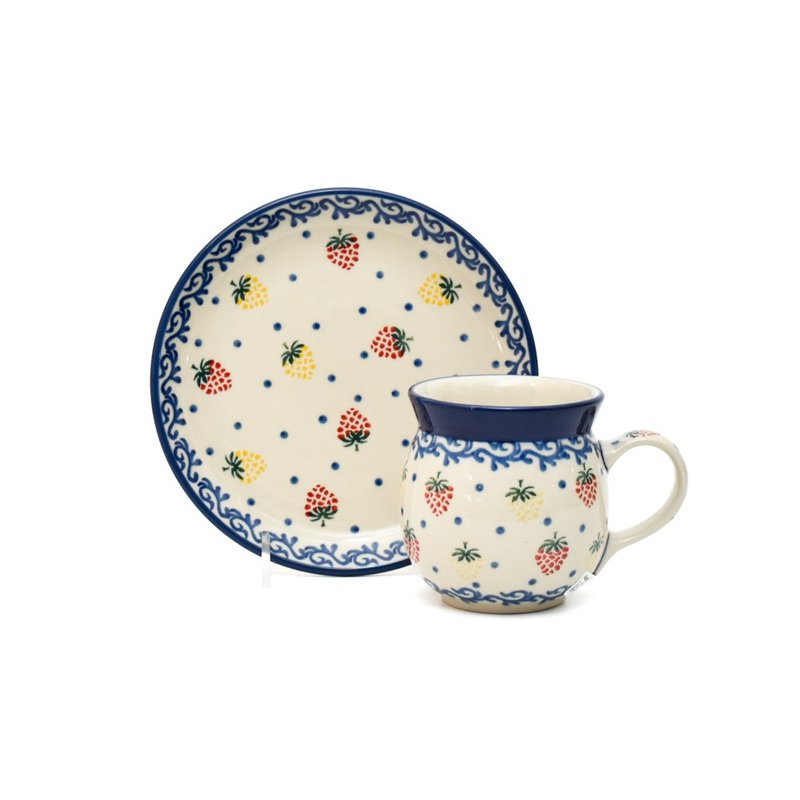 Polish handmade pottery afternoon tea set of 2 - จานและถาด - ดินเผา 