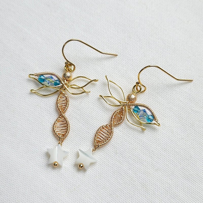 dragonfly earrings - Earrings & Clip-ons - Other Metals 