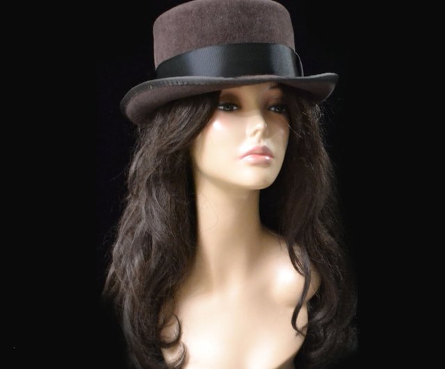 カンカン帽 フェルトカンカン帽の女性 フェルトカンカン帽 フェルト帽子 ショップ Novozhilova Hats 帽子 Pinkoi