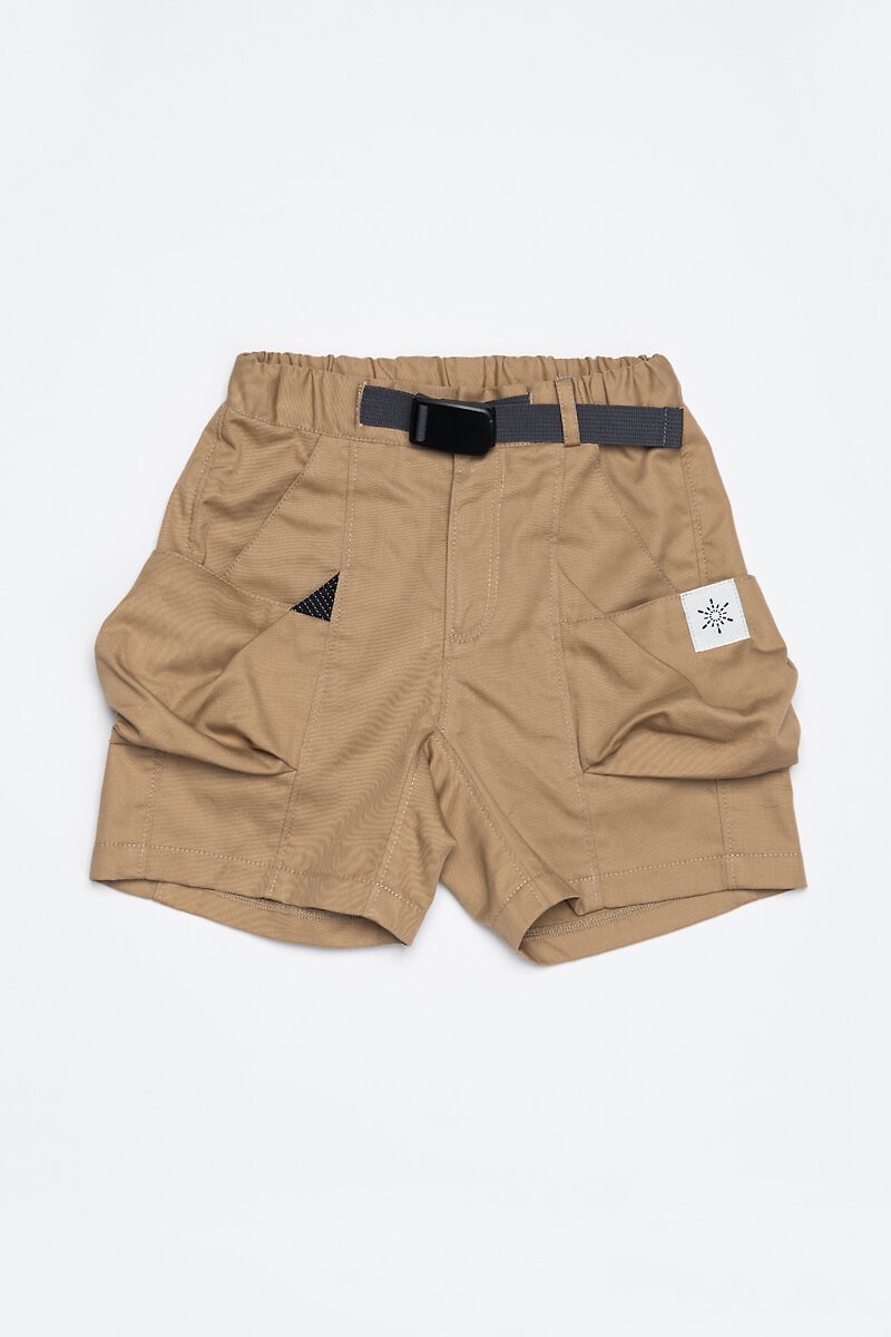 Camel - Three-Dimensional Pocket Linen Shorts - อื่นๆ - ผ้าฝ้าย/ผ้าลินิน 