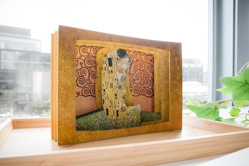 Wizhead 【立體名畫卡片】親親情人 Klimt 克林姆- The Kiss 吻 | 情人節