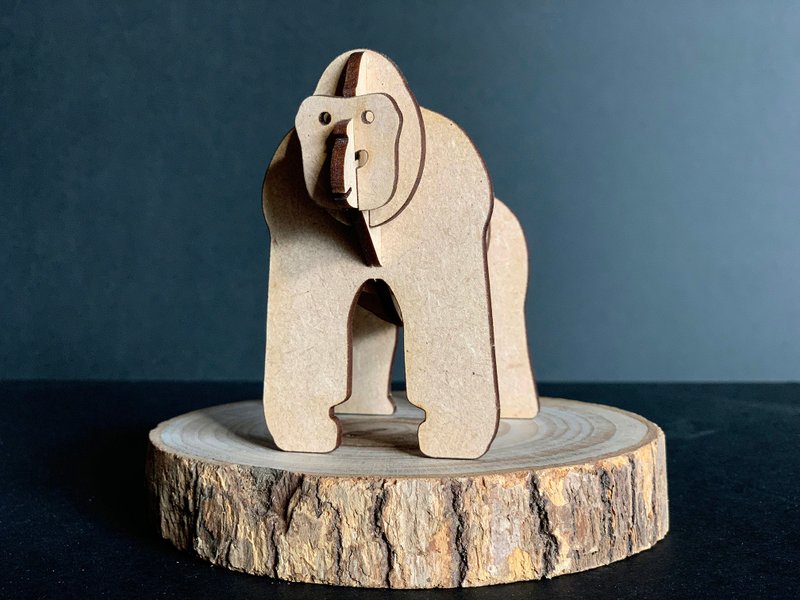 3D立體動物拼圖 猩猩Gorilla - 木工/竹藝/紙雕 - 木頭 咖啡色