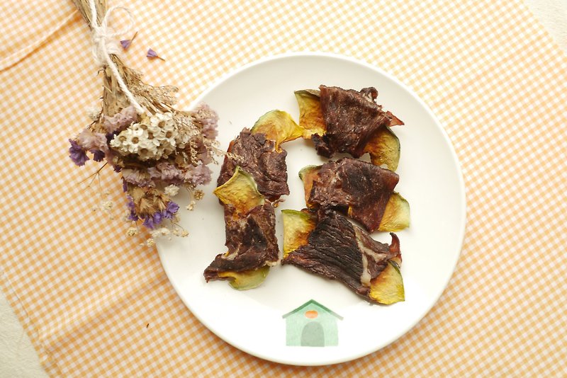 Sanmao Baking Square Natural Pet Meat Dry - Pumpkin Beef Jerky 80g - Snacks - Fresh Ingredients 