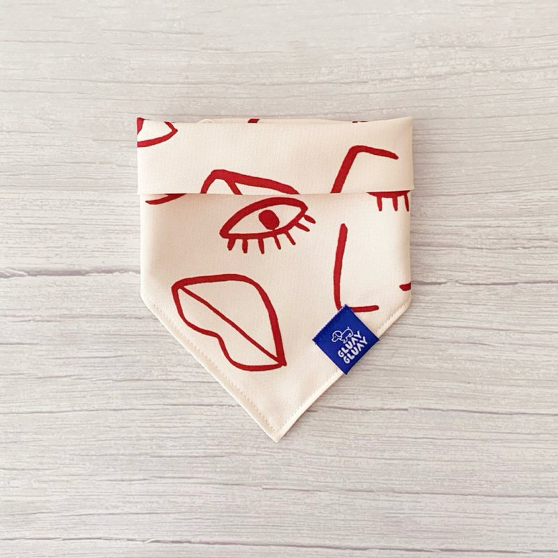 Eyes Nose Lips: Dog and cat bandana - Collars & Leashes - Cotton & Hemp 