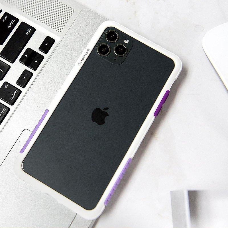 送品牌掛繩 iPhone 系列 NMD抗汙防摔手機殼-白好日紫 - 手機殼/手機套 - 塑膠 